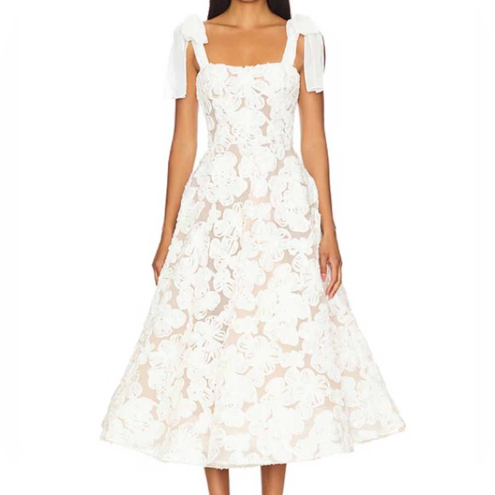 Bronx and Banco Sabrina Embroidered Midi Dress